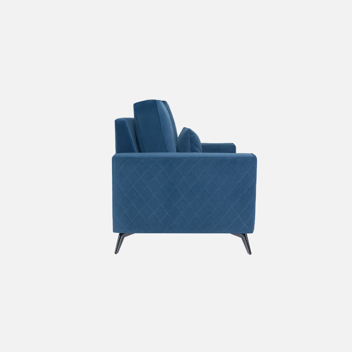 Efim Blue Fabric 2 Seater Sofa With Lounger