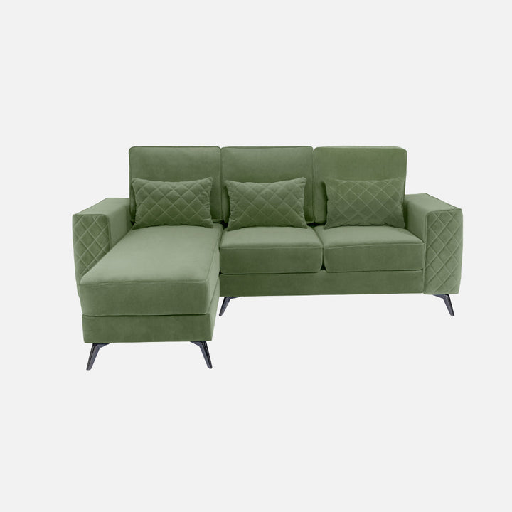 Efim Jade Green Fabric 2 Seater Sofa With Lounger