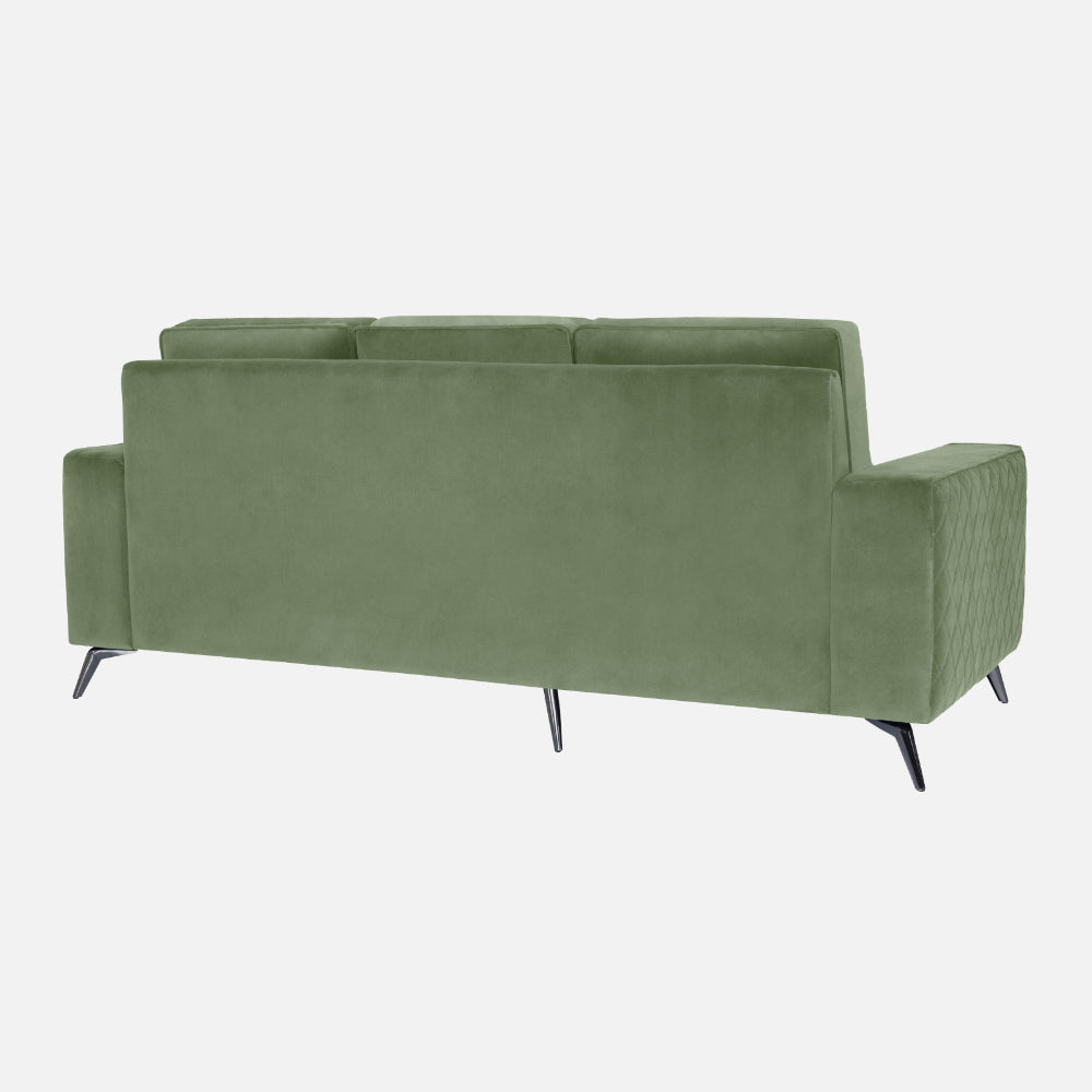 Efim Jade Green Fabric 2 Seater Sofa With Lounger