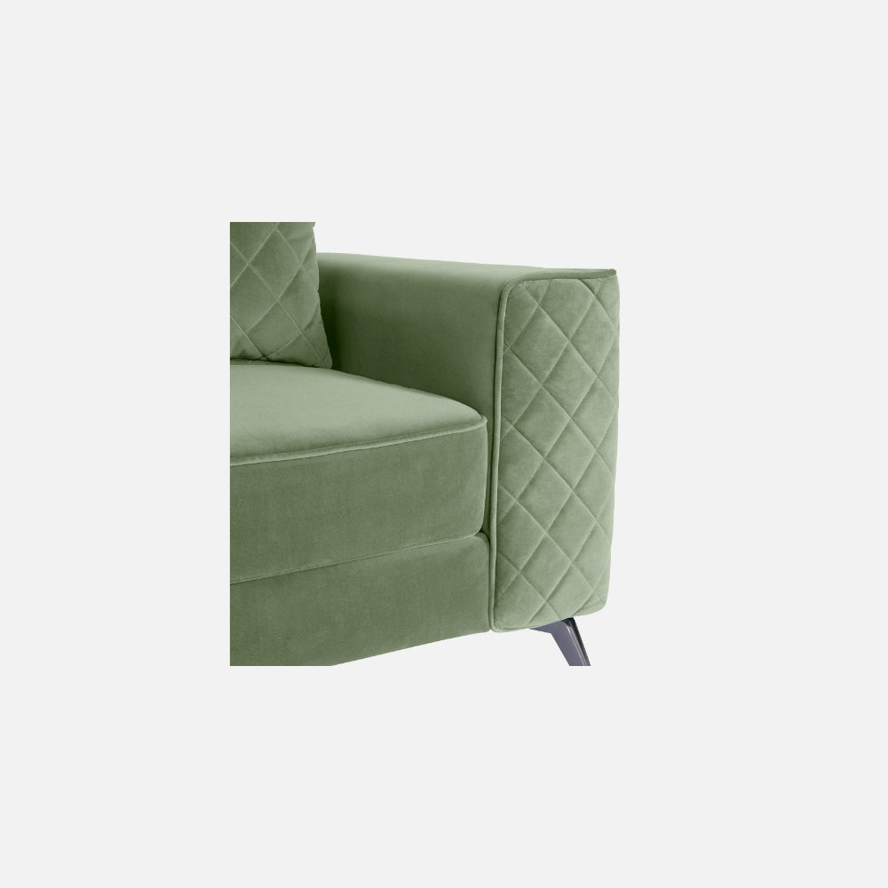 Efim Jade Green Fabric 2 Seater Sofa With Lounger