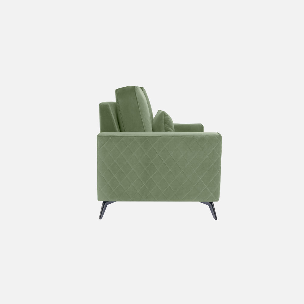 Efim Jade Green Fabric 2 Seater Sofa With Lounger