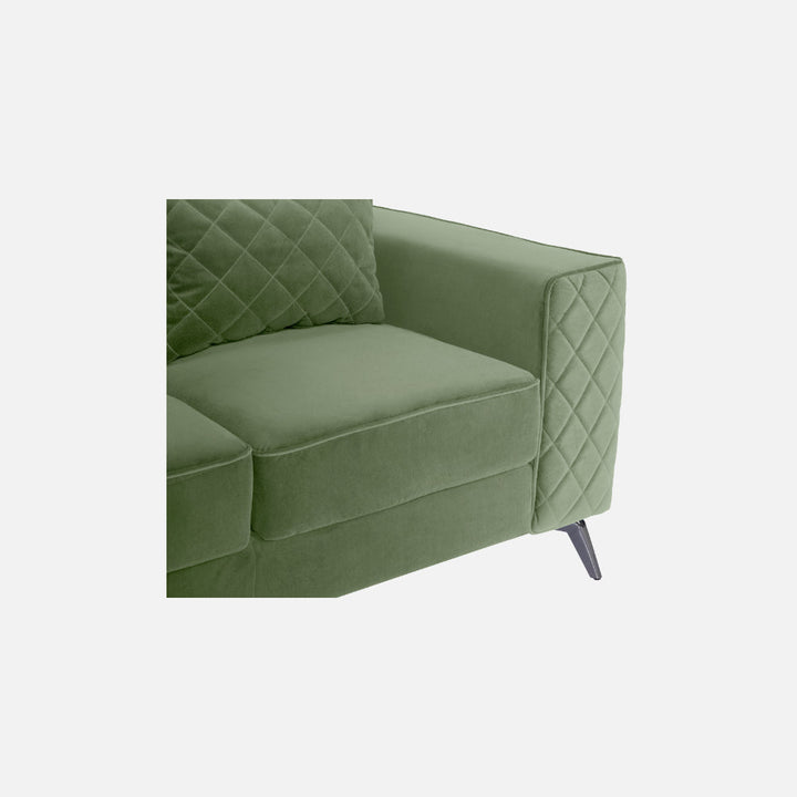 Efim Jade Green Fabric 2 Seater Sofa With Lounger