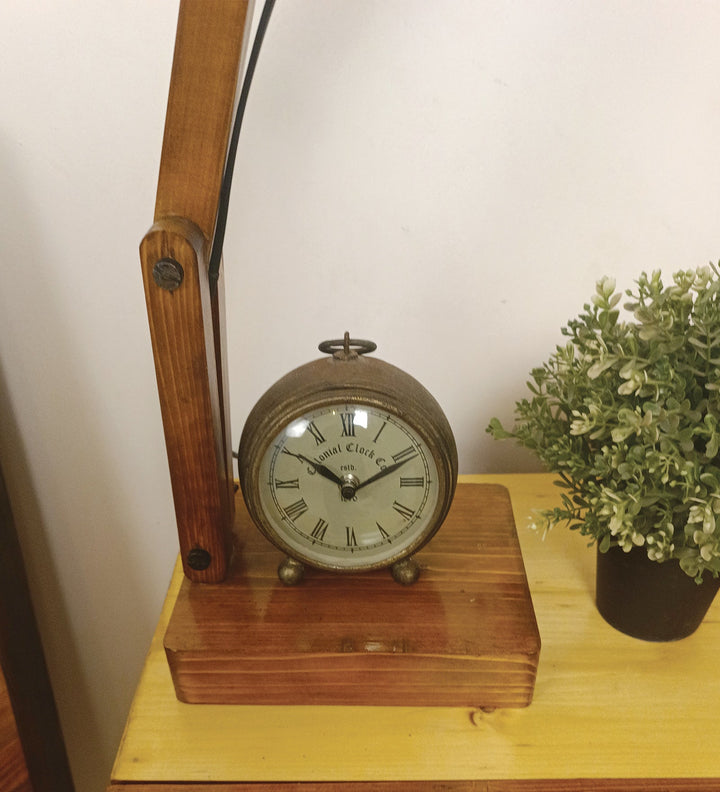 Eleanor Brown Wooden Table Lamp with Wooden Lampshade