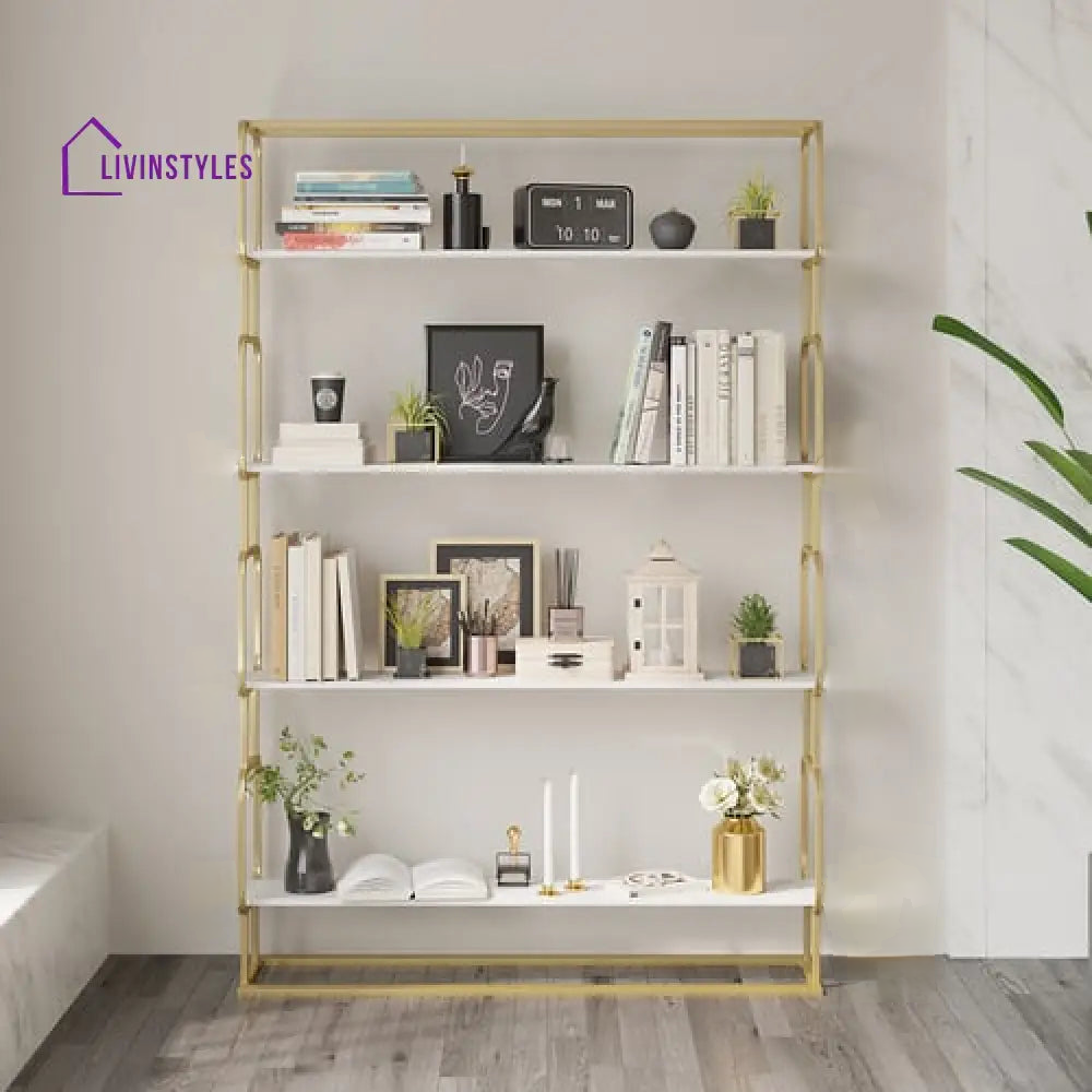 Alok Metal Bookcase in Gold