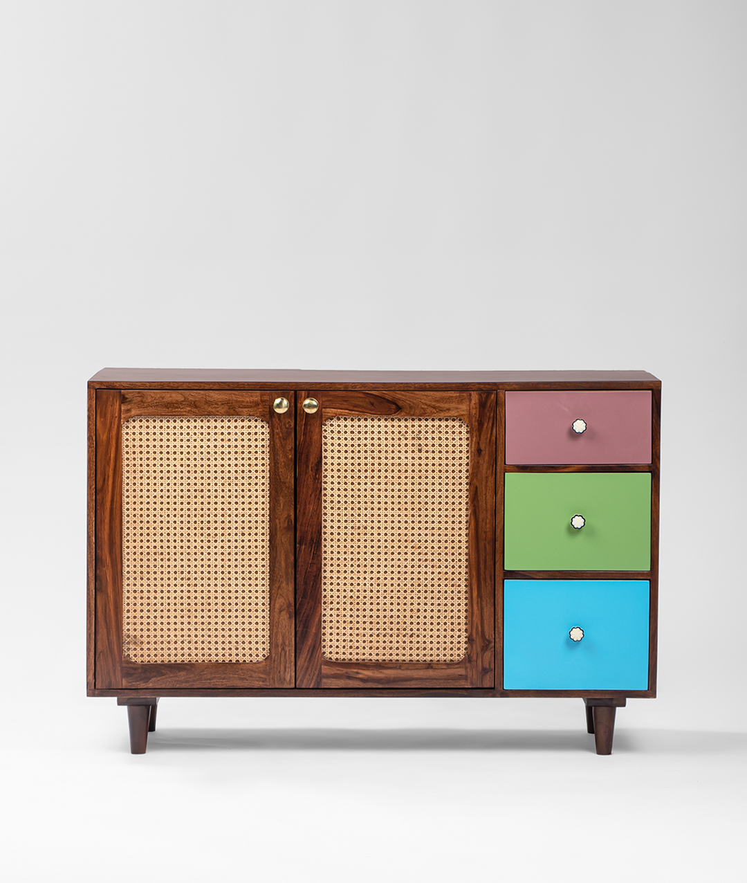 Agafia Mango Wood and Cane Sideboard