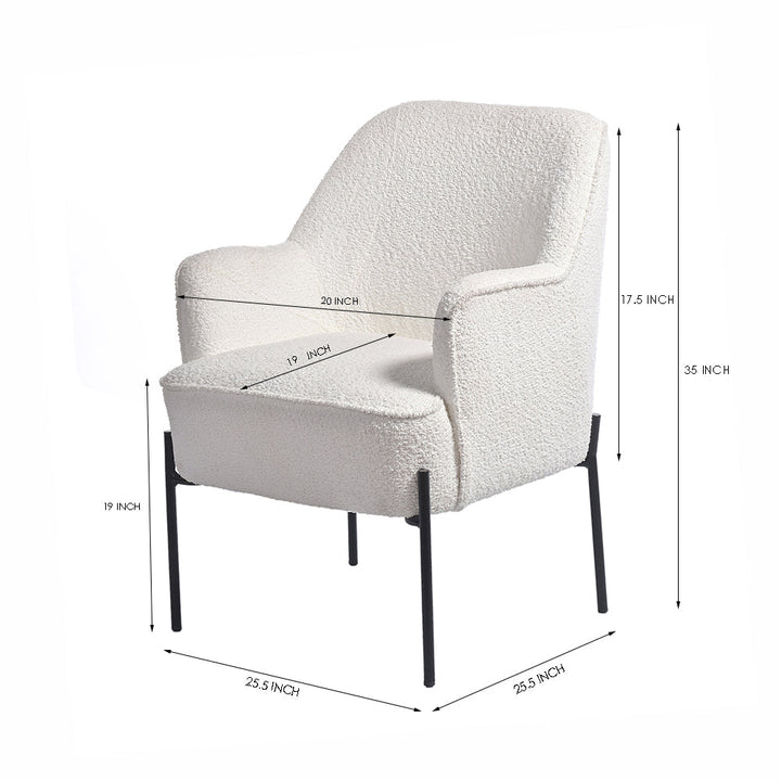 Milana Boucle Fabric Arm chair