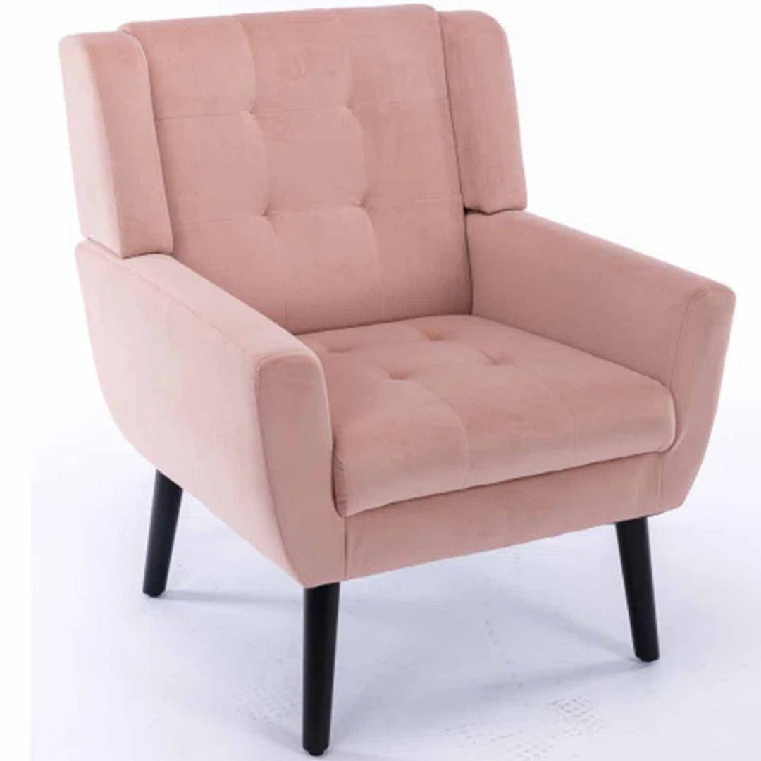 Veniamin Luxurious Double Cushion Velvet Chair Pink