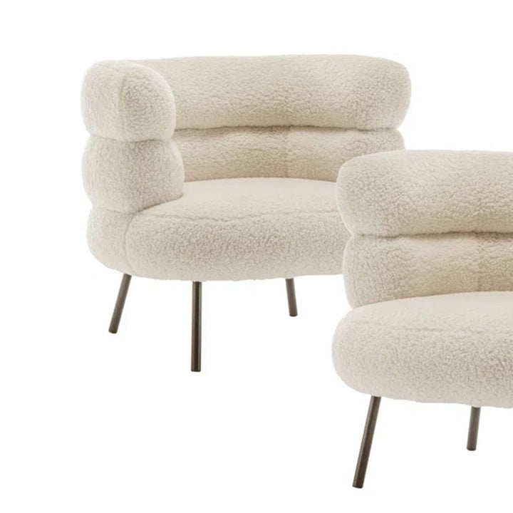 Vikentiy Exquisite Boucle Accent Chair Design Beige - One Chair