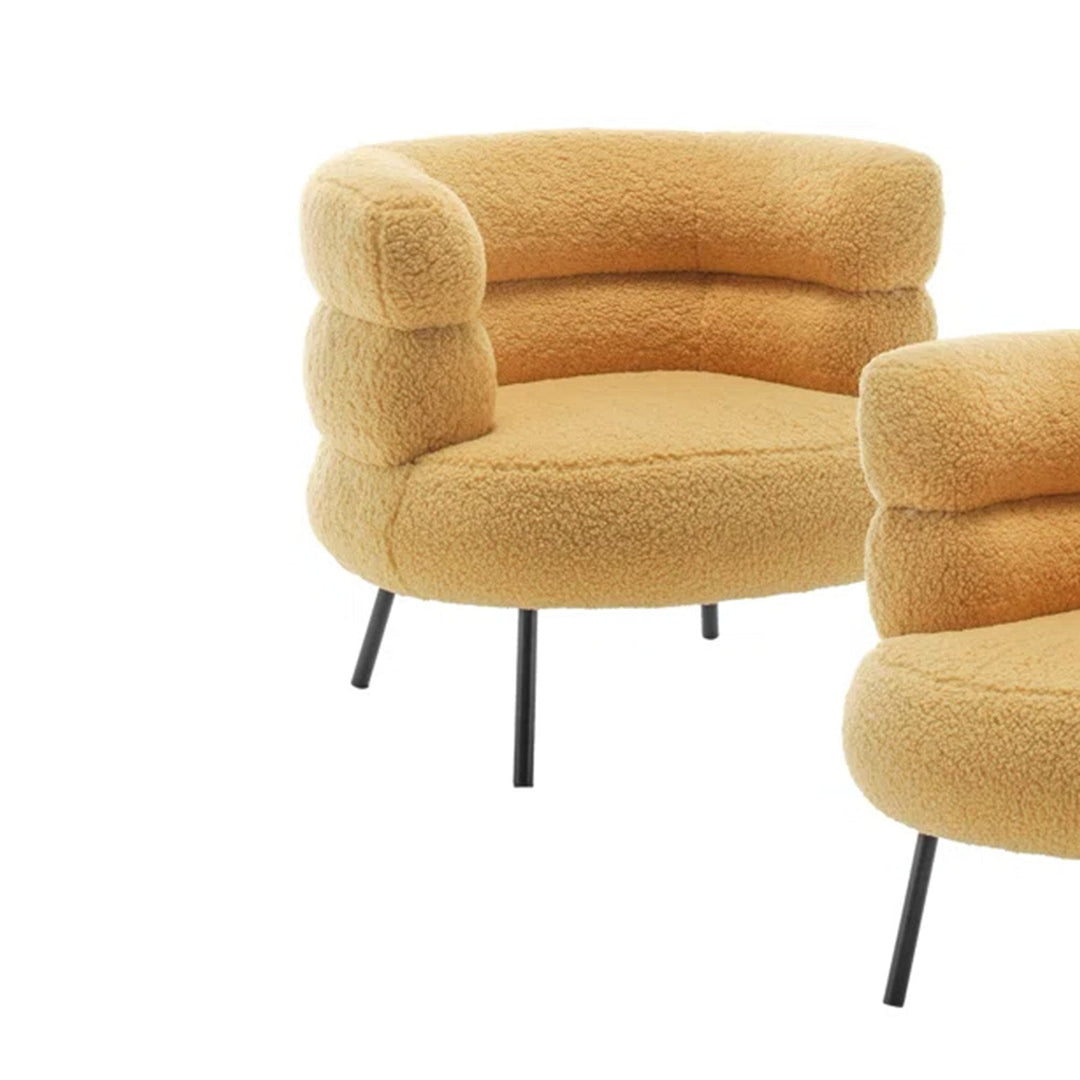 Vikentiy Exquisite Boucle Accent Chair Design Mustard - One Chair Only