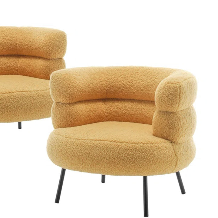 Vikentiy Exquisite Boucle Accent Chair Design Mustard - One Chair Only