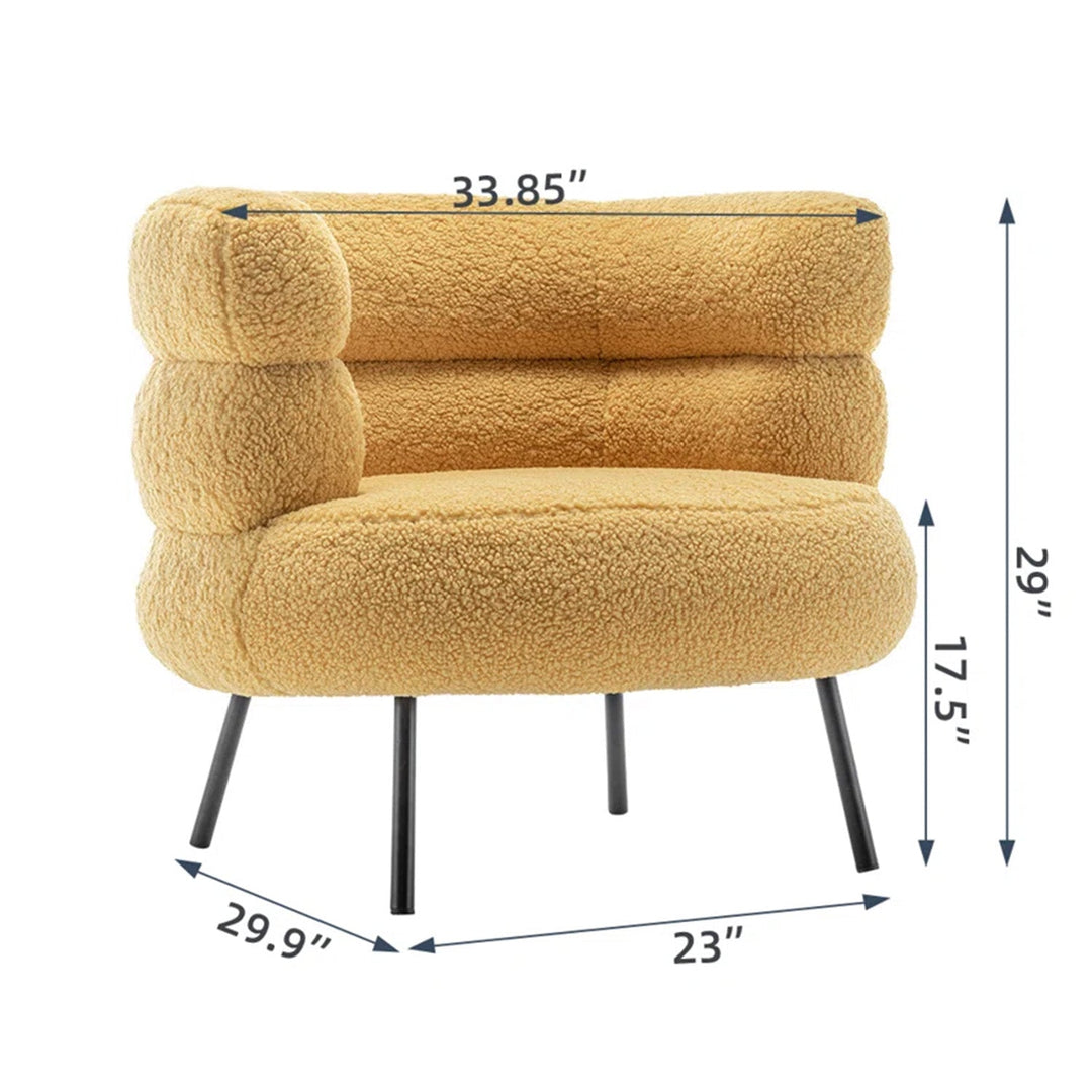 Vikentiy Exquisite Boucle Accent Chair Design Mustard - One Chair Only