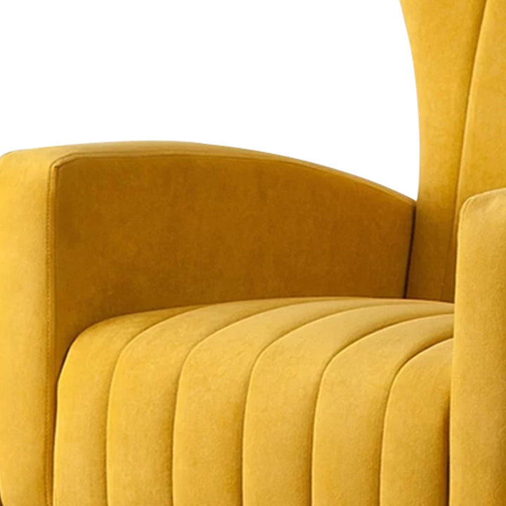 Varfolomey Luxurious Velvet Accent Chair Yellow Color