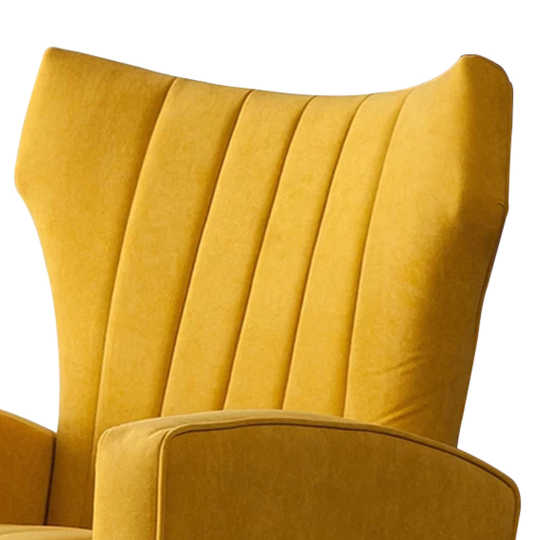 Varfolomey Luxurious Velvet Accent Chair Yellow Color