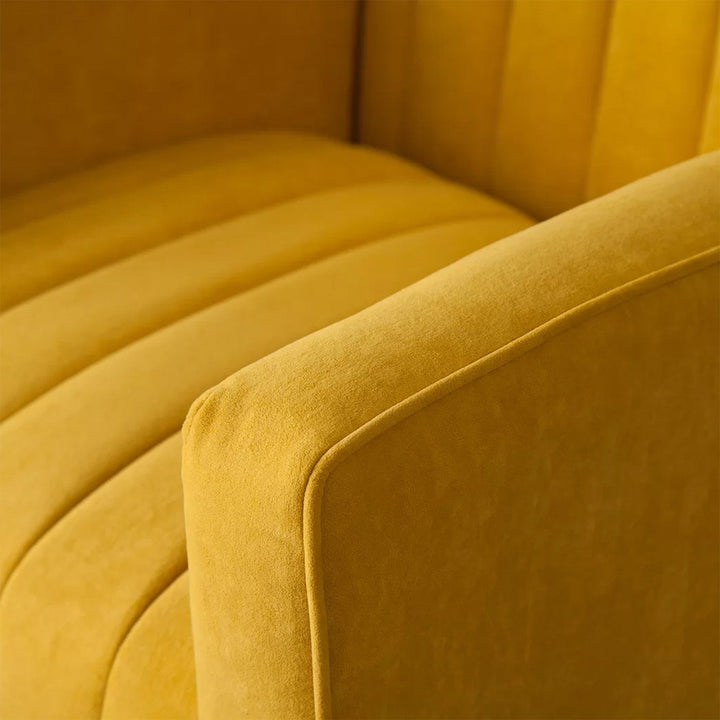 Varfolomey Luxurious Velvet Accent Chair Yellow Color