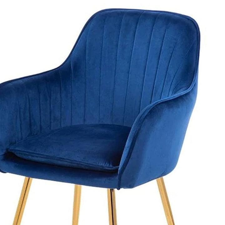 Olesya Velvet Sleek Lounge Chair Blue