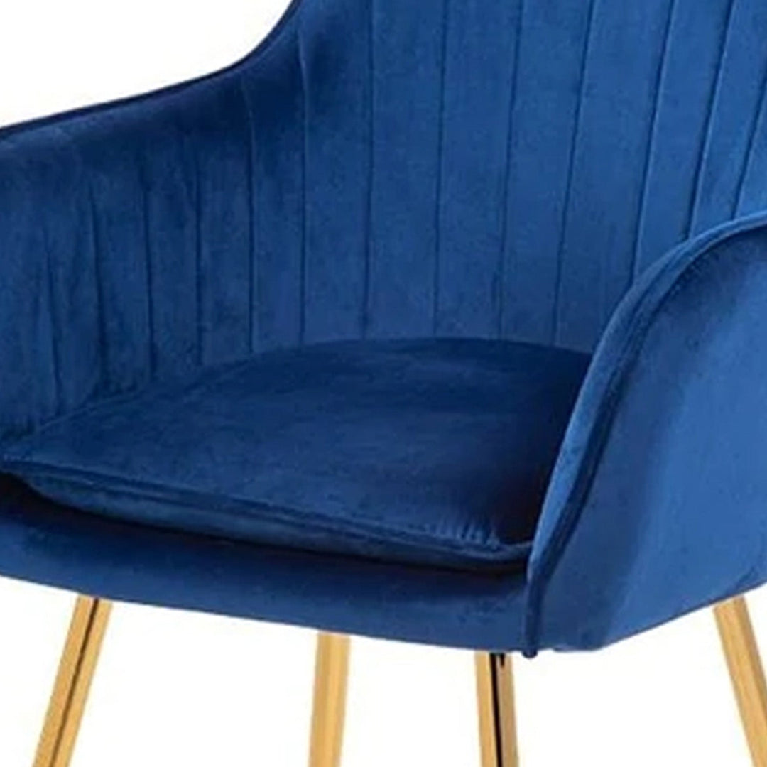 Olesya Velvet Sleek Lounge Chair Blue