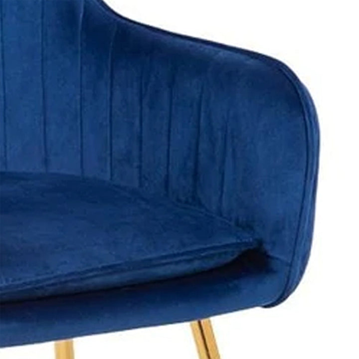 Olesya Velvet Sleek Lounge Chair Blue