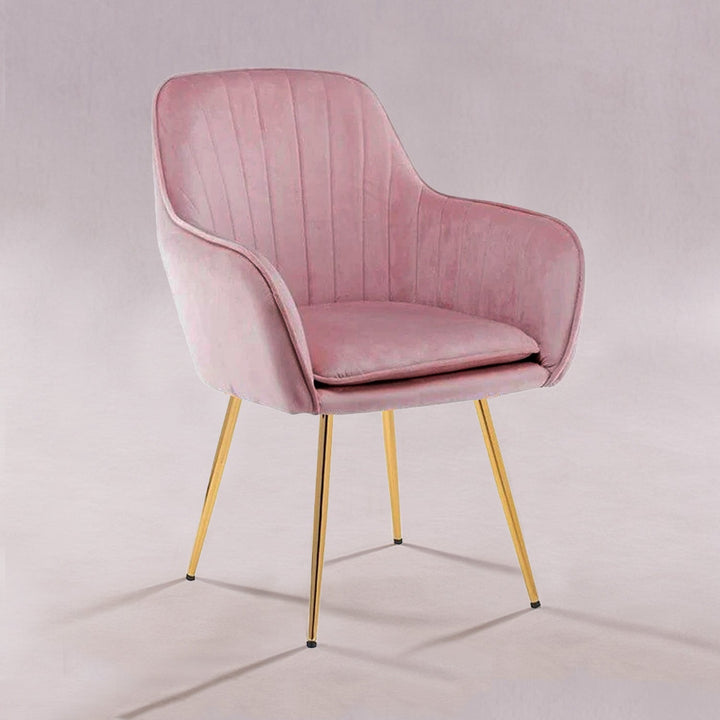 Raisa Velvet Sleek Lounge Chair Pink