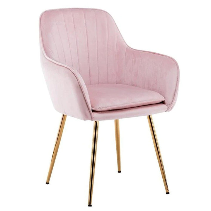 Raisa Velvet Sleek Lounge Chair Pink