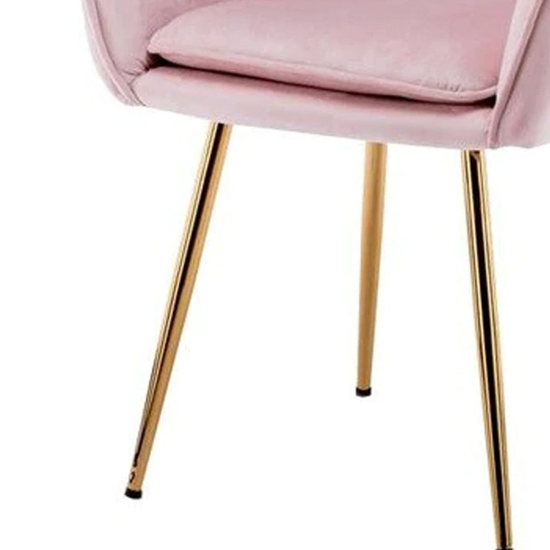 Raisa Velvet Sleek Lounge Chair Pink