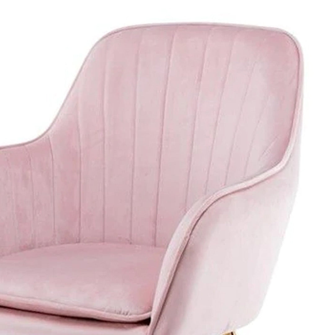 Raisa Velvet Sleek Lounge Chair Pink