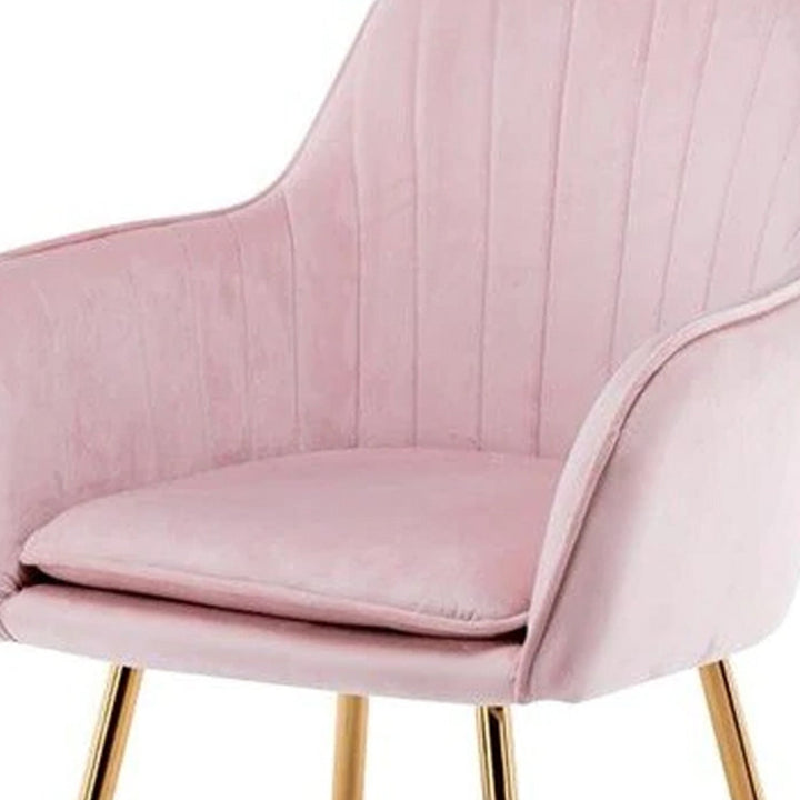 Raisa Velvet Sleek Lounge Chair Pink