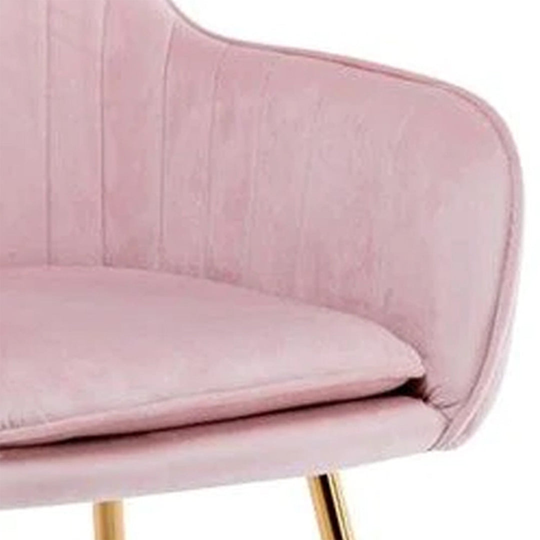 Raisa Velvet Sleek Lounge Chair Pink