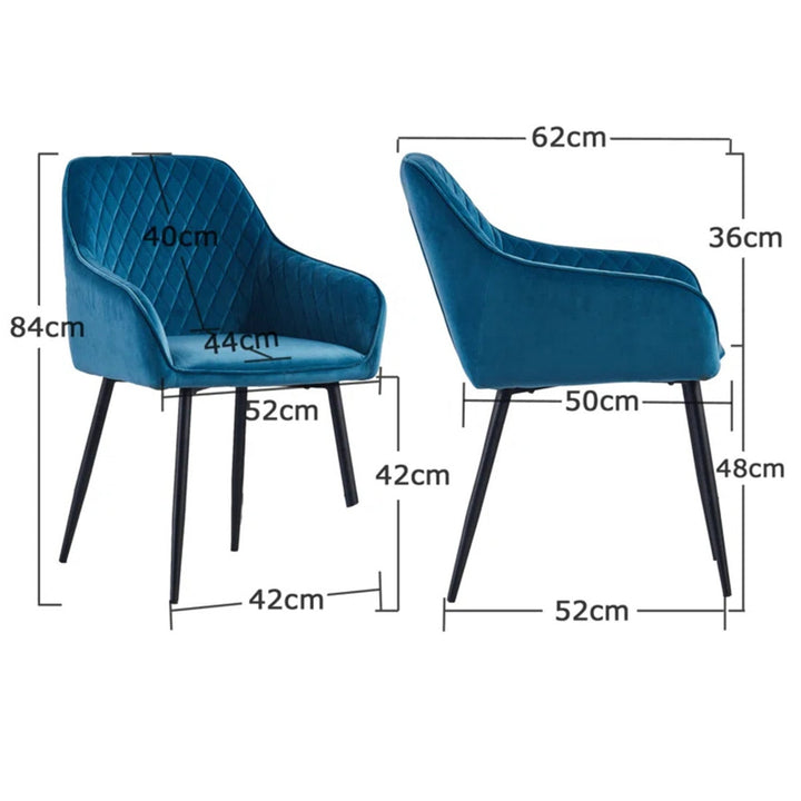 Agafia Velvet Dining Chair Blue