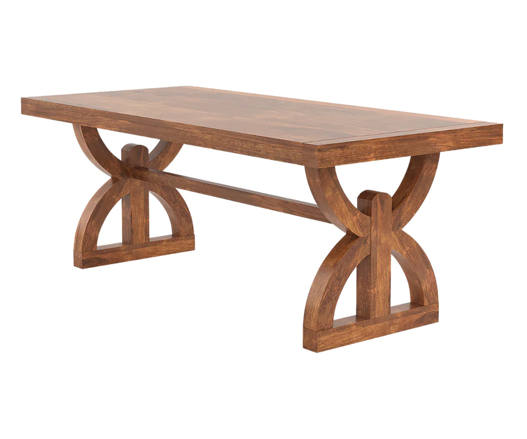 Nexlan Wooden Dining Table for 6, Natural Finish.