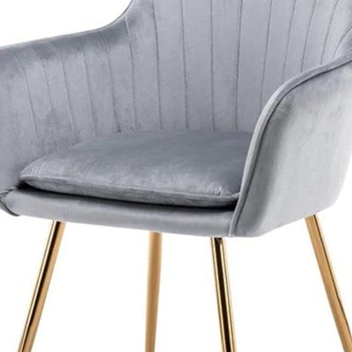 Velvet Sleek Lounge Chair Grey