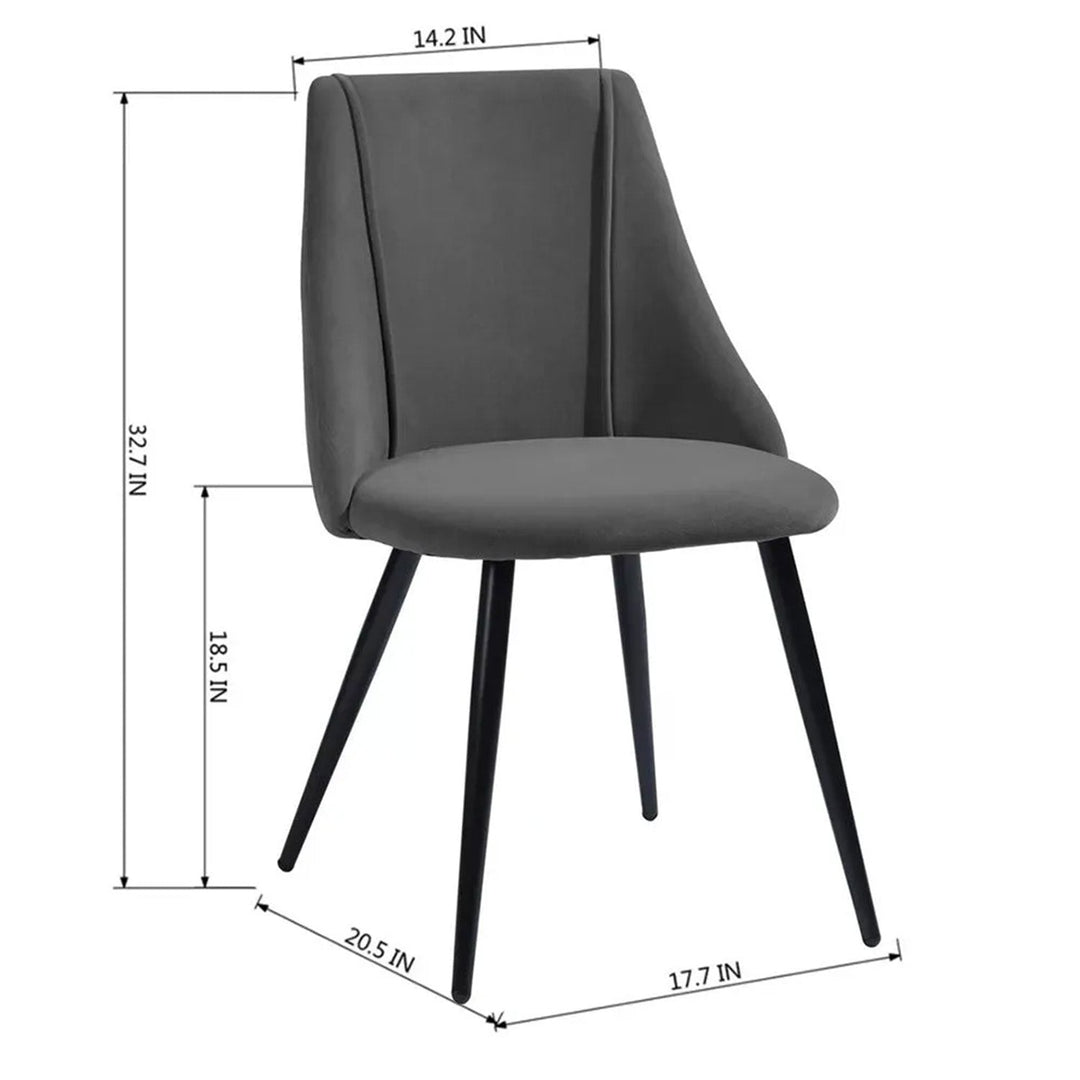 Luxurious Velvet Dining Designer Chair Grey