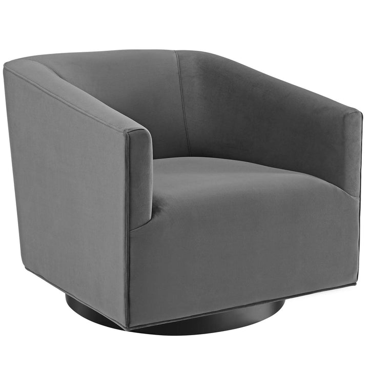 Akanksha Swivel Velvet Chair for Living Room  - Set of 2 - Grey