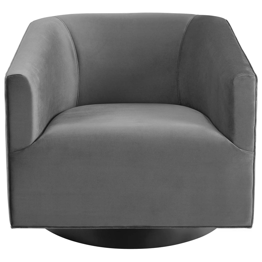 Akanksha Swivel Velvet Chair for Living Room  - Set of 2 - Grey