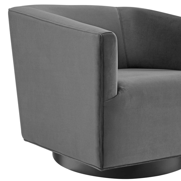 Akanksha Swivel Velvet Chair for Living Room  - Set of 2 - Grey