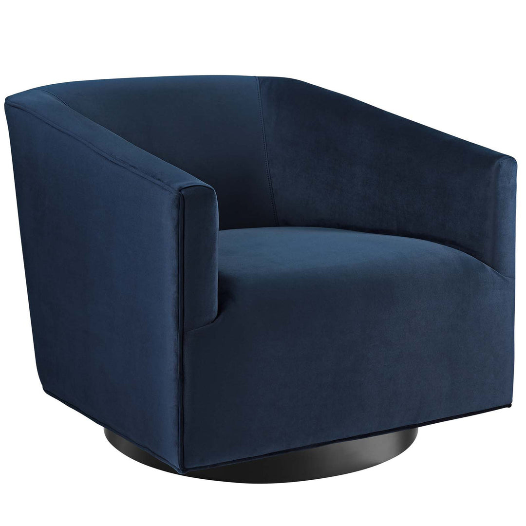 Akanksha Swivel Velvet Chair for Living Room  - Set of 2 - Blue