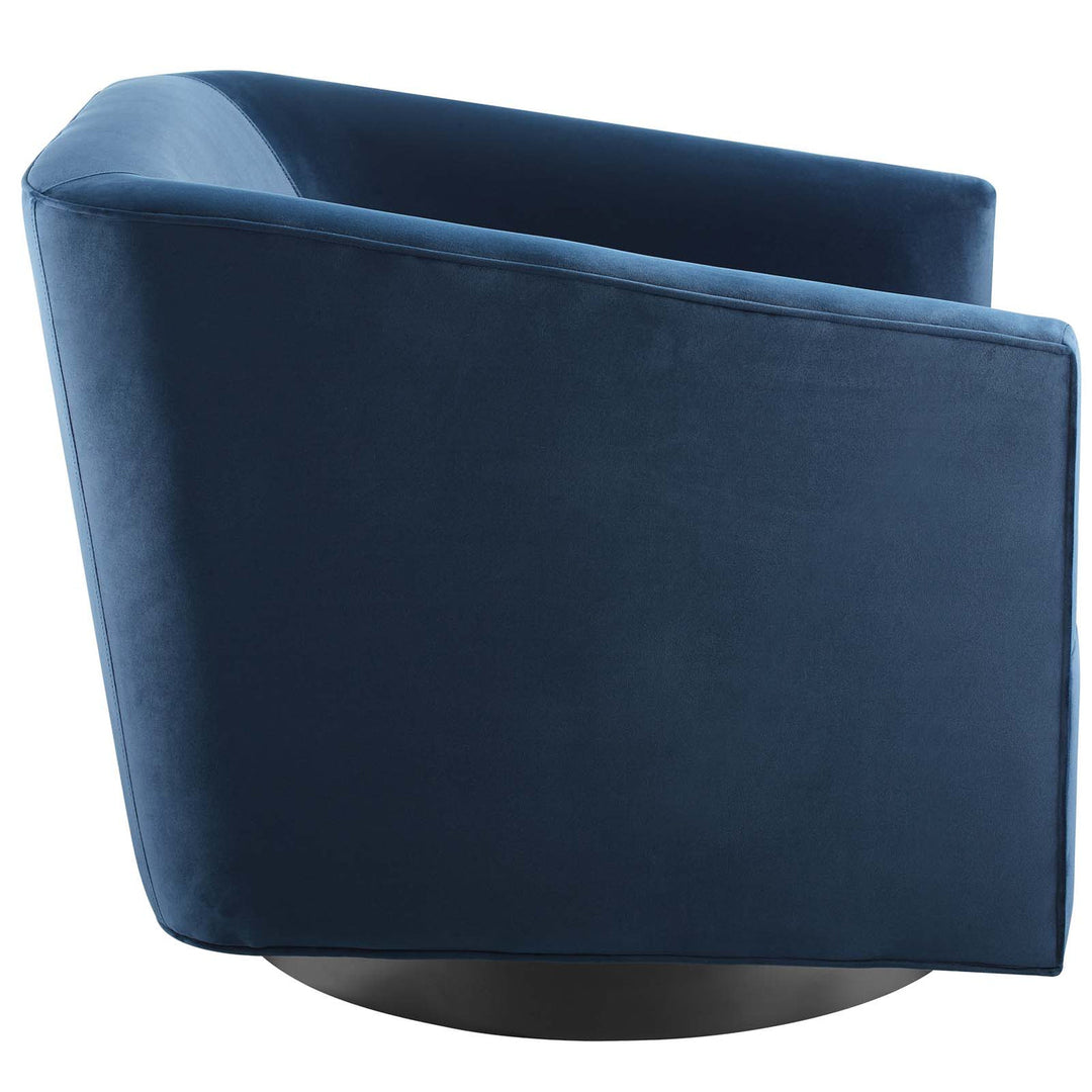 Akanksha Swivel Velvet Chair for Living Room  - Set of 2 - Blue