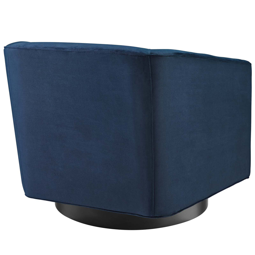 Akanksha Swivel Velvet Chair for Living Room  - Set of 2 - Blue