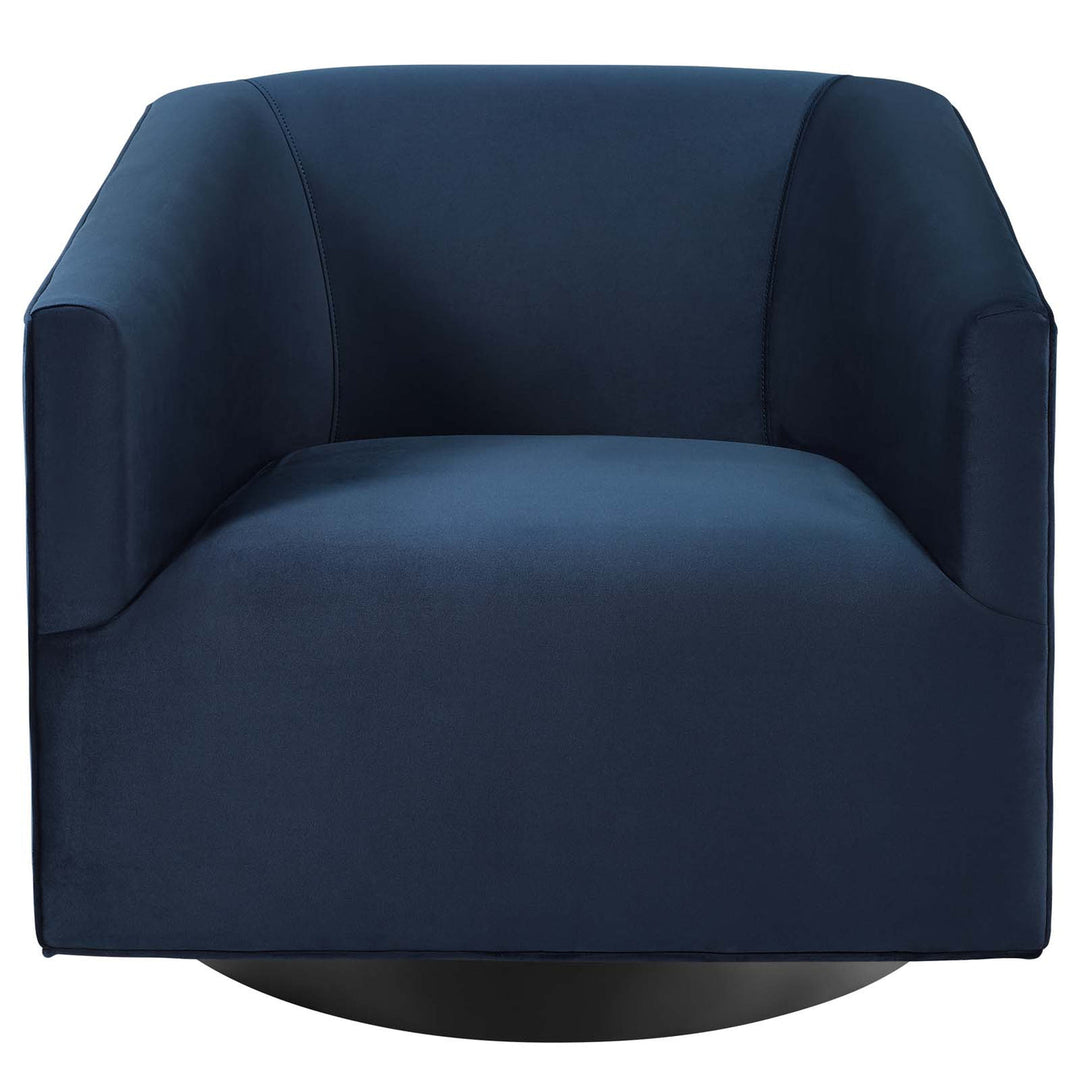 Akanksha Swivel Velvet Chair for Living Room  - Set of 2 - Blue