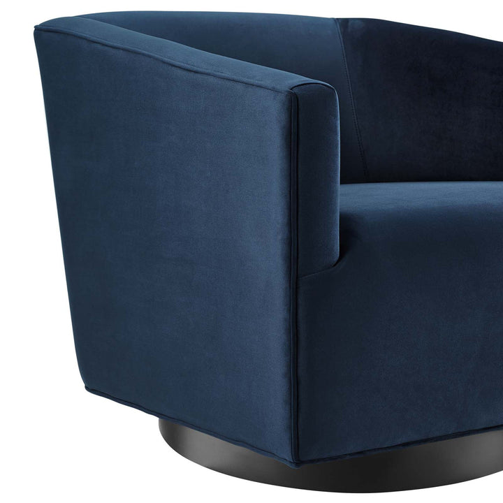 Akanksha Swivel Velvet Chair for Living Room  - Set of 2 - Blue