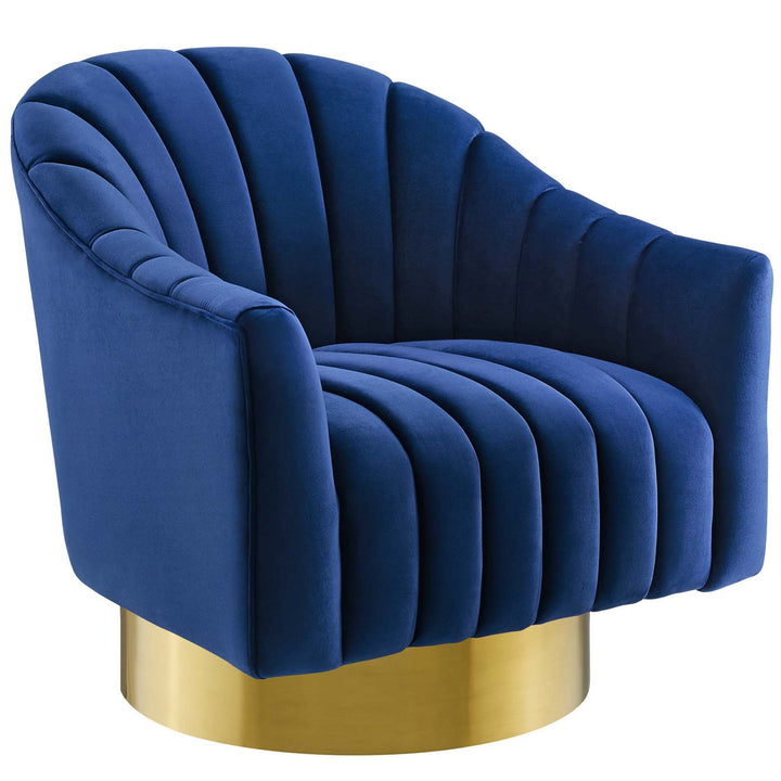 Sakshi Vertical Tufted Velvet Chair for Living Room - Set of 2 - Blue