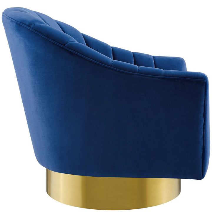 Sakshi Vertical Tufted Velvet Chair for Living Room - Set of 2 - Blue