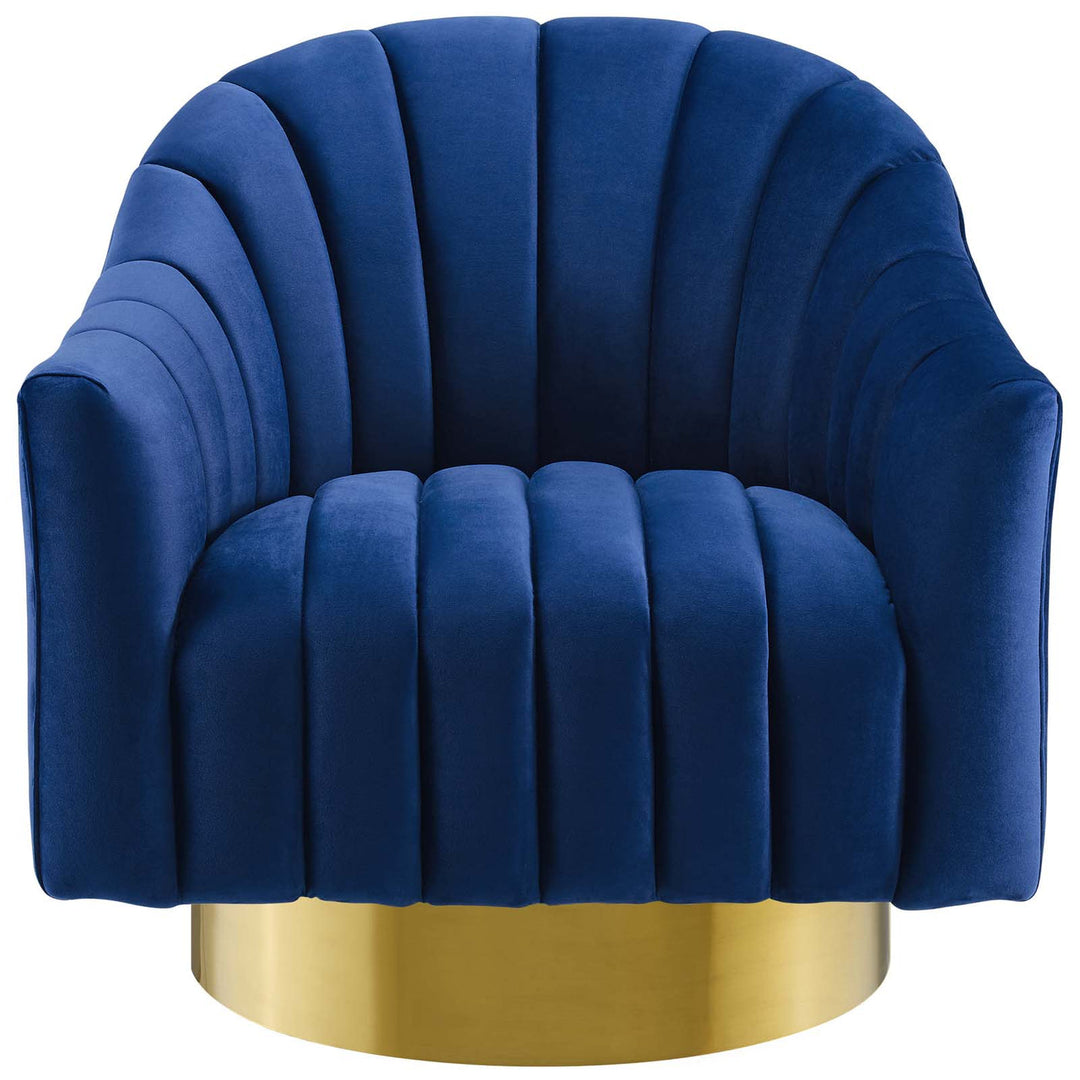 Sakshi Vertical Tufted Velvet Chair for Living Room - Set of 2 - Blue