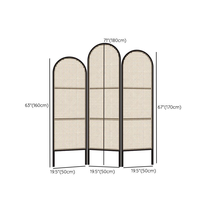 Adeline Wooden and Cane Weaving Room Partition for Living Room