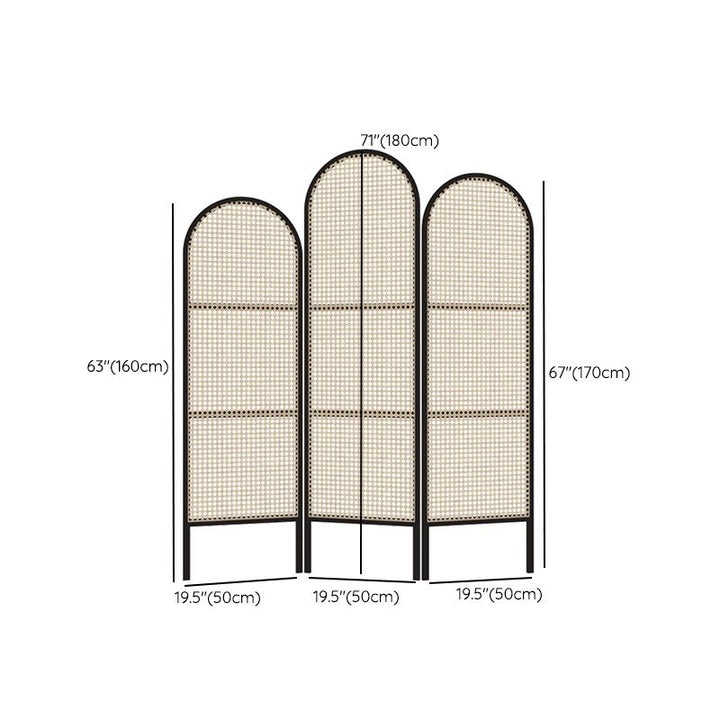 Adeline Wooden and Cane Weaving Room Partition for Living Room