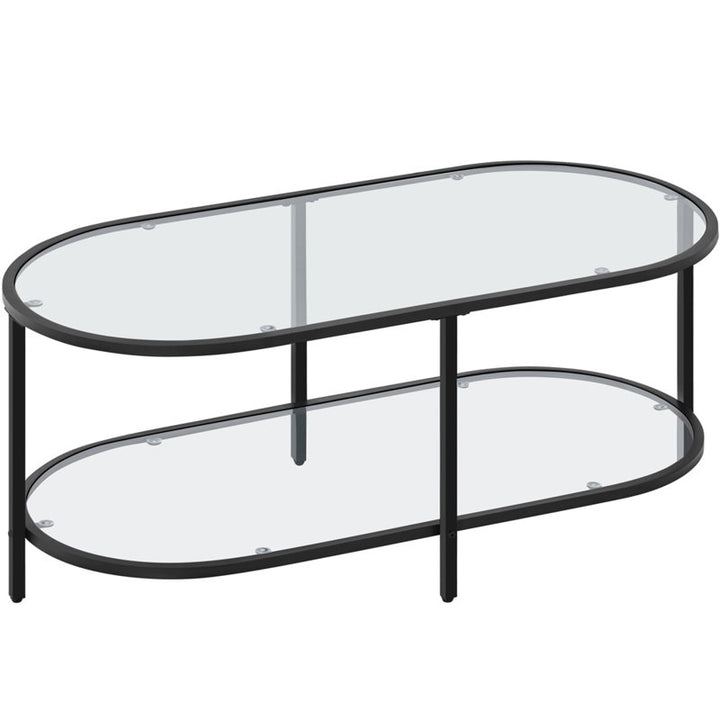 Aurora Metal and Glass Top Coffee Table