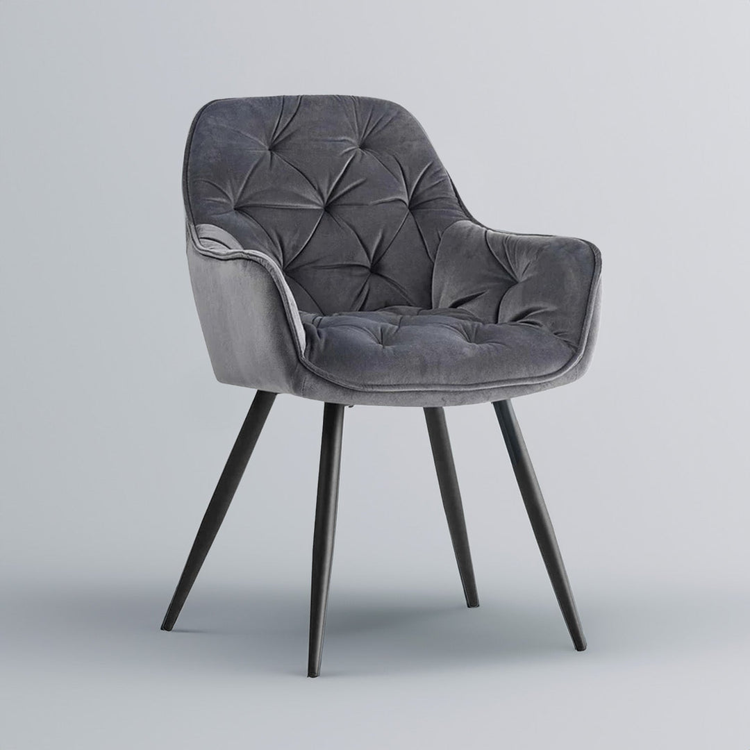 Refined Velvet Dining Designer Chair Grey