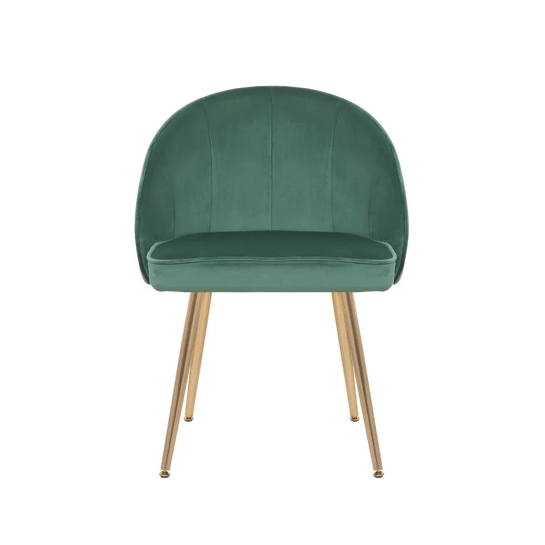 Sleek Velvet Dining Chair Green