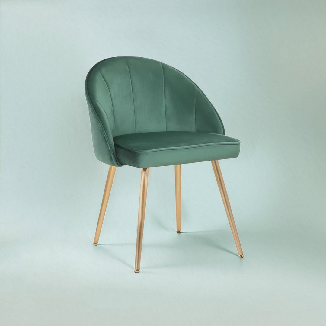 Sleek Velvet Dining Chair Green