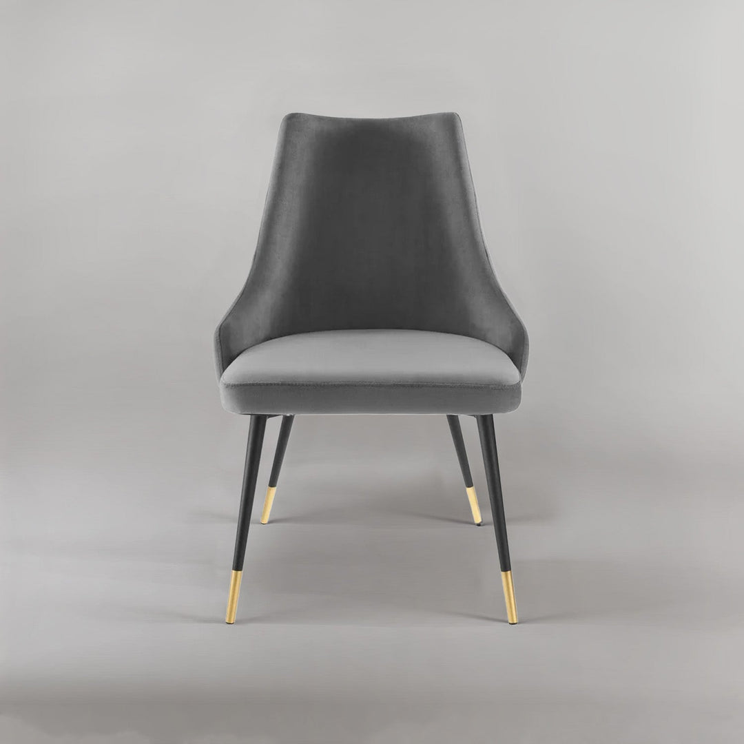 Sleek Velvet Dining Table Chair Grey