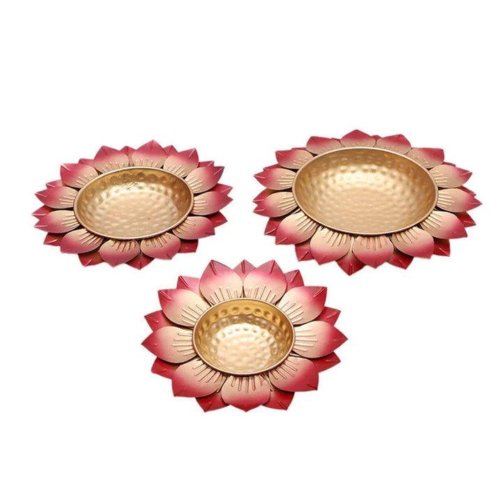 Aesthetic Floral Pattern Design Urli | Set Of 3